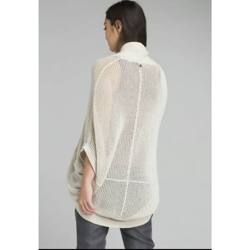PRANA Women’s Beige Cream Lima Open Knit Organic Cotton Kimono Cardigan Medium
